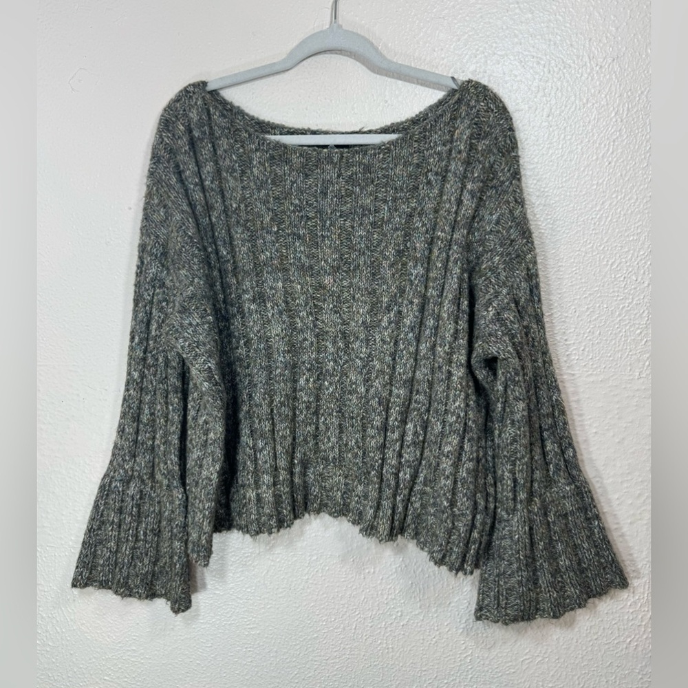 1. State Multi Colored Knit Cropped Long Sleeve Pullover Sweater Women’s Medium